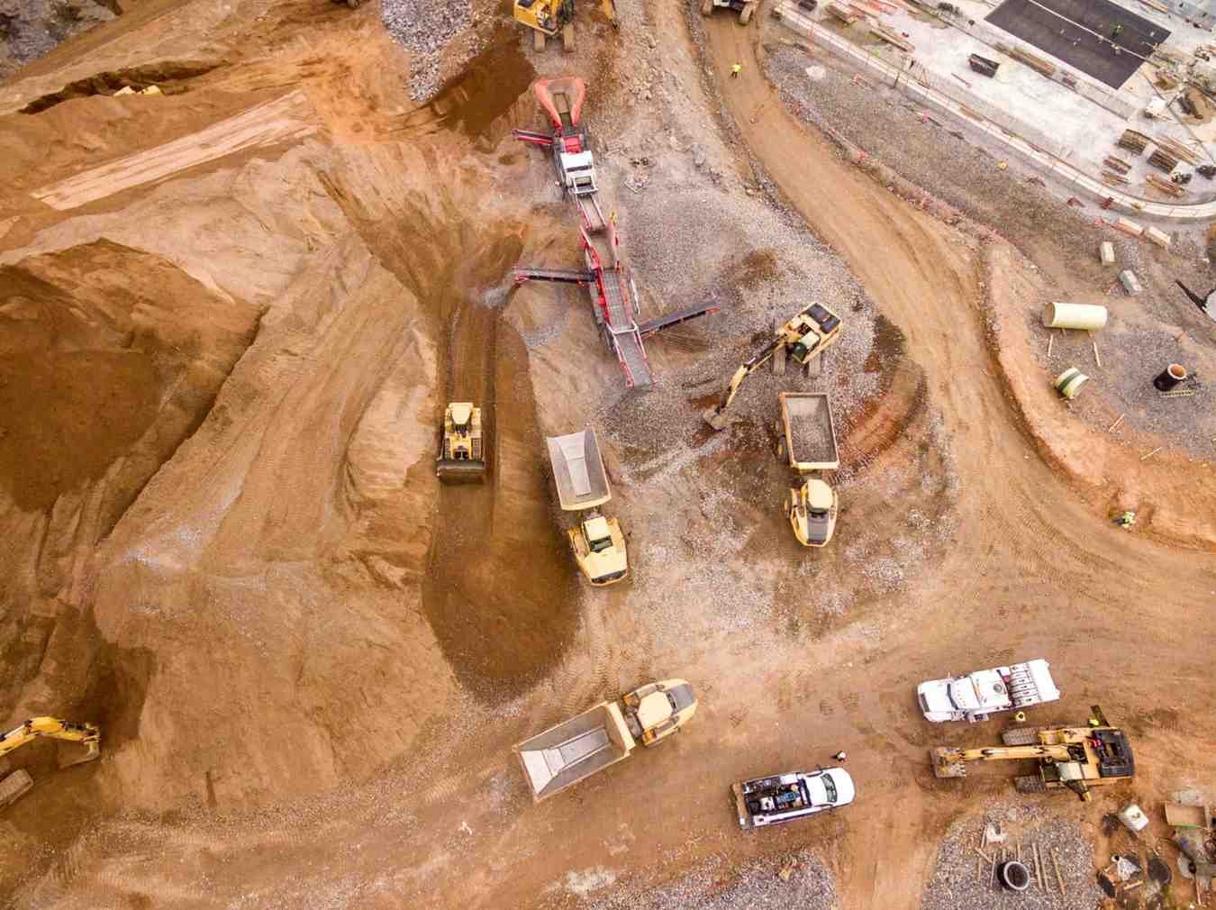Heavy machinery equipment on site